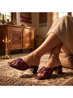 Global Step - Posh Knot craft Block Maroon Heels