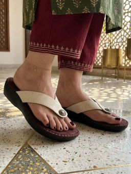 Global Step - Classic Comfort Beige Open Toe Flats
