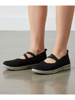 Global Step - Soft Knit Black Ballerinas