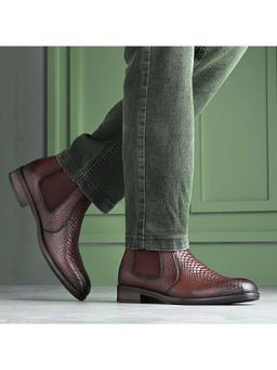 Valentino - Men Premium Leather Brown Chelsea Boot