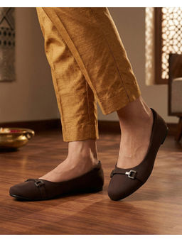Global Step - Fabric Brown Ballerinas