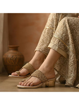 Global Step - Radiant Sparkle Ethnic Rose Gold Heels