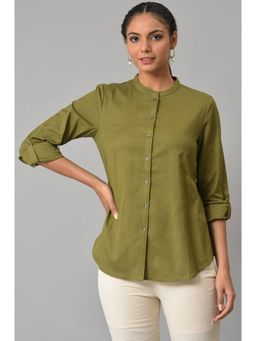 W - Olive Solid Shirt