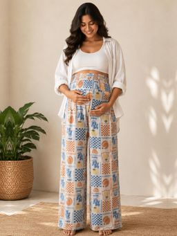 Angloindu - Women White Straight-Fit Maternity Pant
