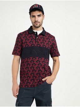 GANT - Men Maroon Logo Polo T-Shirt