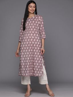 Varanga - Women Workwear Blue Cotton Paisley Printed Kurta