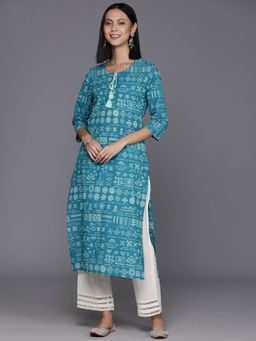 Varanga - Blue Cotton Printed Kurta