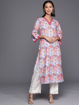 Varanga - Women Workwear Multi-Color Viscose Floral And Sequined Kurta