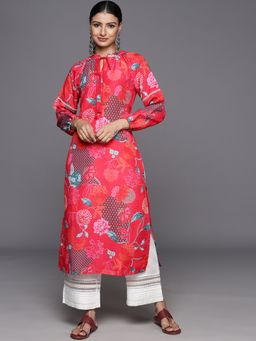 Varanga - Red Viscose Floral Printed Kurta