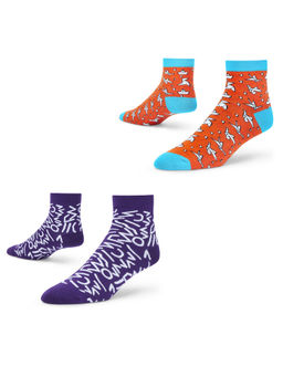 Dynamocks - Men & Women Ankle Length Socks - Free Size - Pack of 2 Pairs