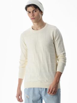 Jack & Jones - Mens Regular Fit White Sweater