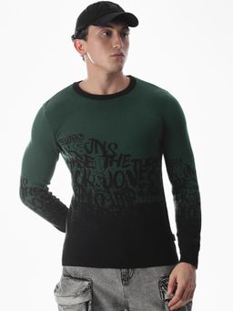 Jack & Jones - Mens Regular Fit Green Sweater