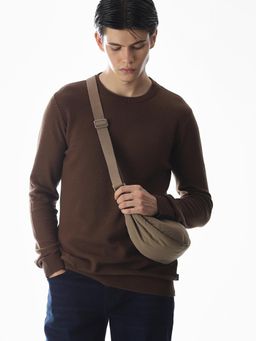 Jack & Jones - Mens Regular Fit Brown Sweater
