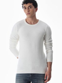 Jack & Jones - Mens Regular Fit White Sweater