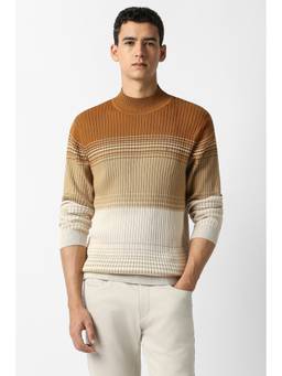 Van Heusen - Men Multi-Color Stripe High Neck Sweater