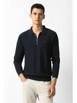 Van Heusen - Men Navy Textured Sweater
