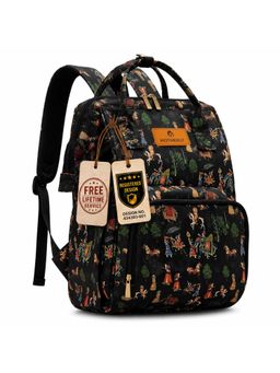 Motherly - Black Patented Waterproof Diaper Bag Backpack for Moms Baby Travel & Maternity Bag