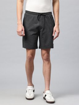 Tom Burg - Charcoal Men Mid-Rise Cotton Side Zipper Pocket Shorts