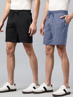 Tom Burg - Multicolor Mid-Rise Cotton Side Zipper Pocket Shorts (Pack of 2)