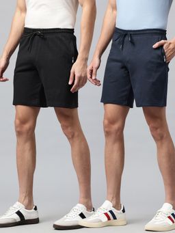 Tom Burg - Men Multi-Color Mid-Rise Cotton Side Zipper Pocket Shorts (Pack of 2)