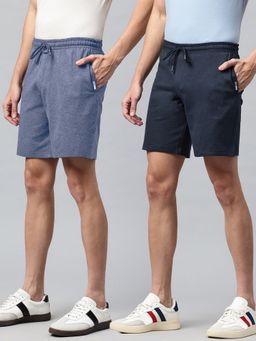 Tom Burg - Multi-Color Mid Rise Cotton Side Zipper Pocket Shorts (Pack of 2)