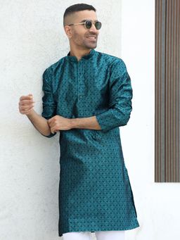 Kraft India - Blue Woven Regular Fit Kurta