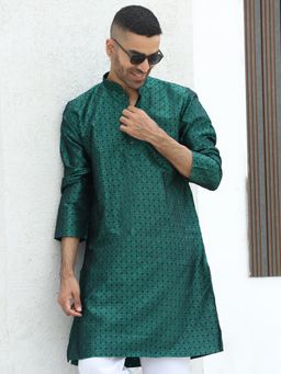 Kraft India - Green Woven Regular Fit Kurta