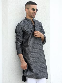 Kraft India - Grey Woven Regular Fit Kurta