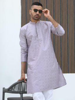 Kraft India - Lavender Embroidered Regular Fit Kurta