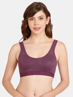 Zivame - Rosaline Everyday Double Layered Non-Wired 3-4th Coverage Bra - Winter Bloom-Purple
