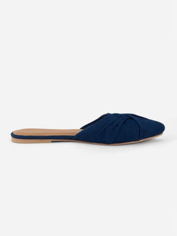 IYKYK by Nykaa Fashion - Navy Uber Chic Faux Suede Mules
