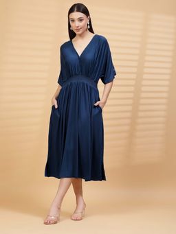 Zelena - Women Half Sleeves 95% Viscose 5% Elastane Maternity Zipless Feeding Dress