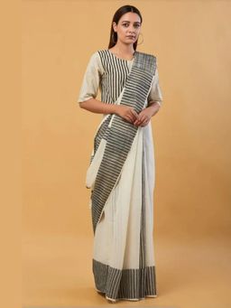 Banana Labs - Monochrome Piano Saree Without Blouse