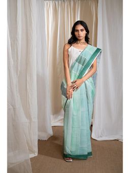 Banana Labs - Marina Plateau Mul Saree with Unstitched Blouse