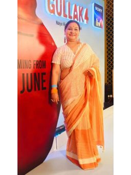 Banana Labs - Banana Orange Ombre Saree with Unstitched Blouse