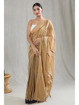 Banana Labs - Crossroads Rhythm 3D Wave Beige Saree Without Blouse
