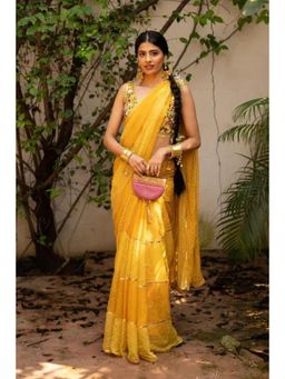 Banana Labs - Banana Sunlit Custom Beadwork Saree Without Blouse