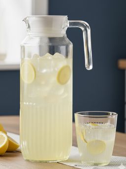 Luminarc - Transparent Gridz Glass Jug and Glasses