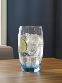 Luminarc - Transparent Glass Salto Ice Blue HB 350ml Water-Juice Glasses (Pack of 6)