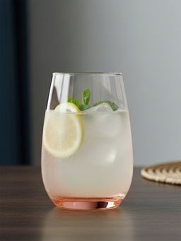 Luminarc - Pink Glass Maine Salmon Pink HB 370ml Water-Juice Glasses (Pack of 6)