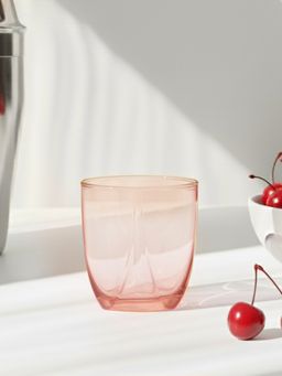 Luminarc - Transparent Glass Eiffel Salmon Pink OF 350ml Whiskey Glasses (Pack of 6)