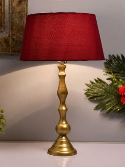 Homesake - Teardrop Gold Lamp With Red Shade