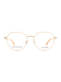 Guess - Women Shiny Light Gold-Matt Beige Stainless Steel Eyeglass Frame with Clip On (54)