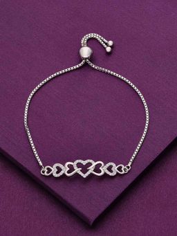 Kai Jewel - Sterling Silver The Heart Link Chain Adjustable Bracelet