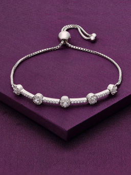 Kai Jewel - Sterling Silver Solitaire Brilliant Diamond Adjustable Bracelet