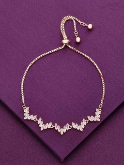 Kai Jewel - Sterling Silver Rose Gold The Queen Of Hearts Line Adjustable Bracelet