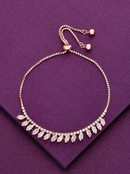 Kai Jewel - Sterling Silver Rose Gold Bling Of Sophistication Adjustable Bracelet