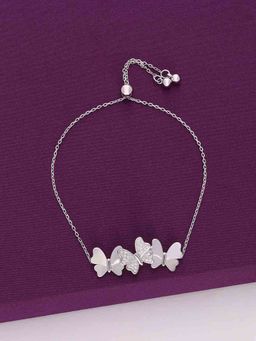 Kai Jewel - Sterling Silver Zircon Studded Butterfly Bracelet