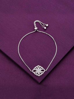 Kai Jewel - Sterling Silver The Flower Diamante Adjustable Bracelet