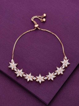 Kai Jewel - Sterling Silver Rose Gold The Floral Edge Adjustable Bracelet